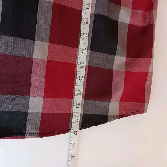 NWT Sonoma Men's Size XXL Large Check Red/Gray Button Down Shirt - Picture 5 of 10